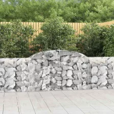   vidaXL 12 db íves horganyzott vas gabion kosár 300x30x80/100 cm