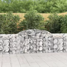   vidaXL 17 db íves horganyzott vas gabion kosár 300x30x80/100 cm