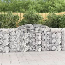   vidaXL 2 db íves horganyzott vas gabion kosár 300 x 30 x 100/120 cm