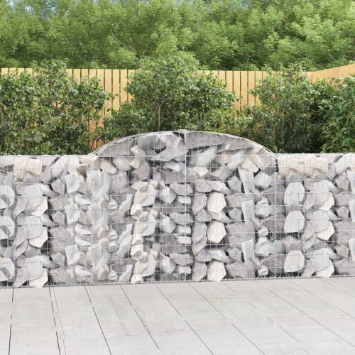 vidaXL 12 db íves horganyzott vas gabion kosár 300 x 30 x 100/120 cm