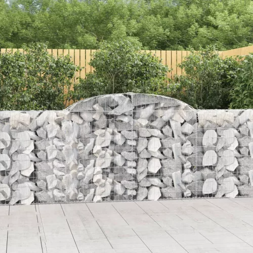 vidaXL 13 db íves horganyzott vas gabion kosár 300 x 30 x 100/120 cm