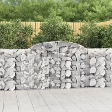   vidaXL 15 db íves horganyzott vas gabion kosár 300 x 30 x 100/120 cm