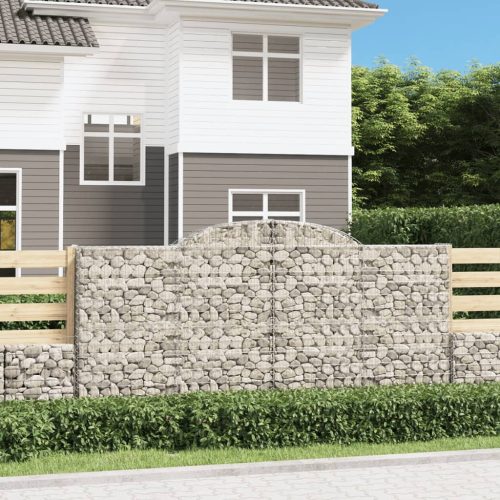 vidaXL 2 db íves horganyzott vas gabion kosár 300x30x140/160 cm