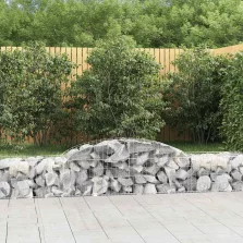   vidaXL 2 db íves horganyzott vas gabion kosár 300x50x40/60 cm