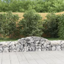   vidaXL 3 db íves horganyzott vas gabion kosár 300x50x40/60 cm