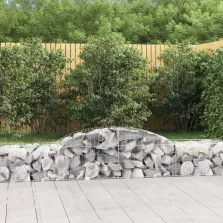   vidaXL 4 db íves horganyzott vas gabion kosár 300x50x40/60 cm
