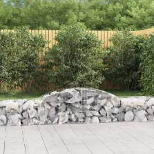   vidaXL 10 db íves horganyzott vas gabion kosár 300x50x40/60 cm