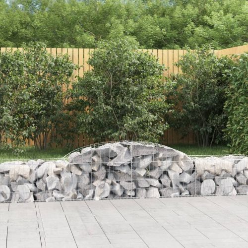 vidaXL 10 db íves horganyzott vas gabion kosár 300x50x40/60 cm