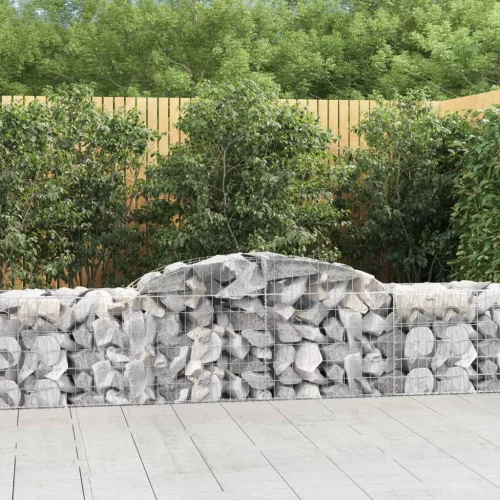 vidaXL 5 db íves horganyzott vas gabion kosár 300x50x60/80 cm