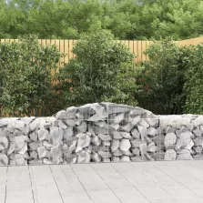   vidaXL 12 db íves horganyzott vas gabion kosár 300x50x60/80 cm