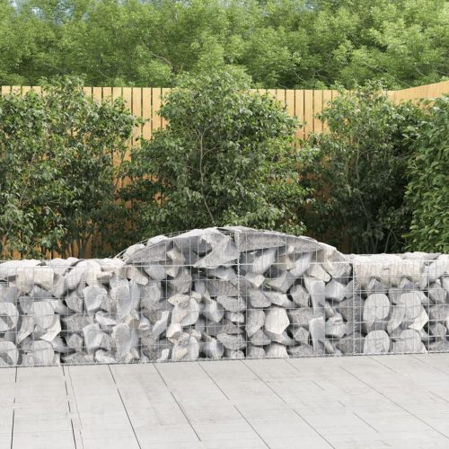 vidaXL 12 db íves horganyzott vas gabion kosár 300x50x60/80 cm