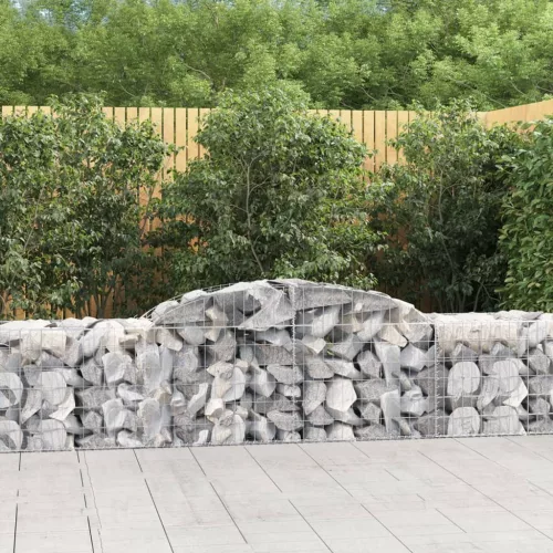 vidaXL 13 db íves horganyzott vas gabion kosár 300x50x60/80 cm