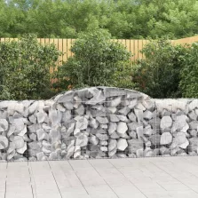   vidaXL 2 db íves horganyzott vas gabion kosár 300x50x80/100 cm