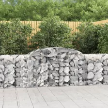   vidaXL 7 db íves horganyzott vas gabion kosár 300x50x80/100 cm