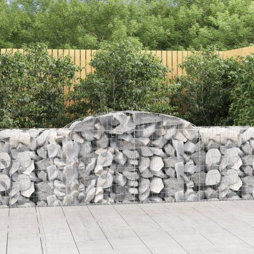 vidaXL 7 db íves horganyzott vas gabion kosár 300x50x80/100 cm