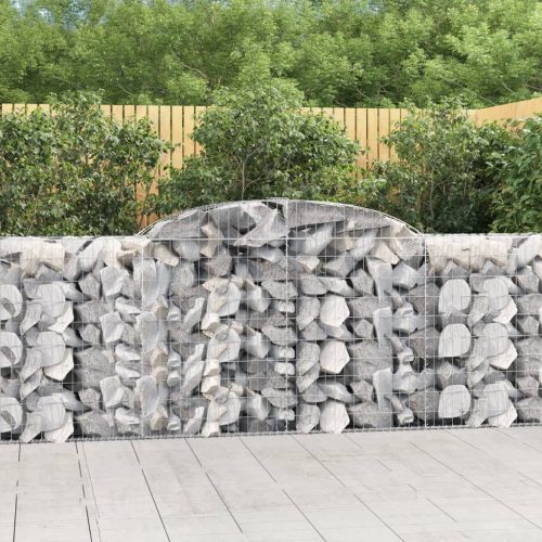 vidaXL 5 db íves horganyzott vas gabion kosár 300 x 50 x 100/120 cm