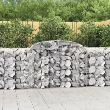   vidaXL 9 db íves horganyzott vas gabion kosár 300 x 50 x 100/120 cm