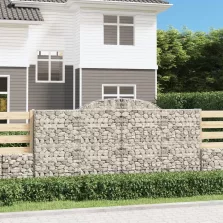   vidaXL 9 db íves horganyzott vas gabion kosár 300x50x140/160 cm