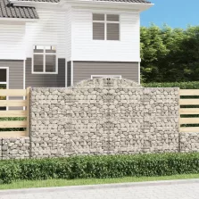   vidaXL 3 db íves horganyzott vas gabion kosár 300x50x160/180 cm