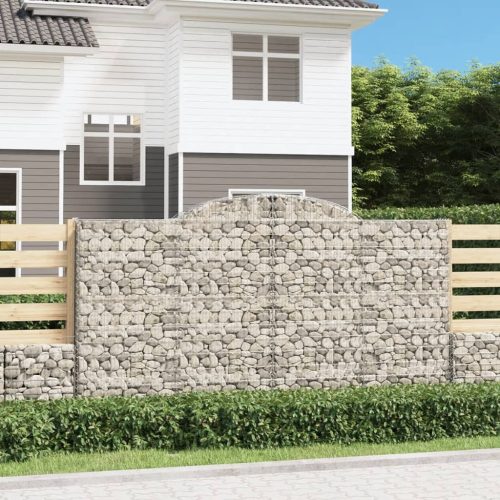 vidaXL 8 db íves horganyzott vas gabion kosár 300x50x160/180 cm