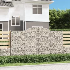   vidaXL 9 db íves horganyzott vas gabion kosár 300x50x160/180 cm