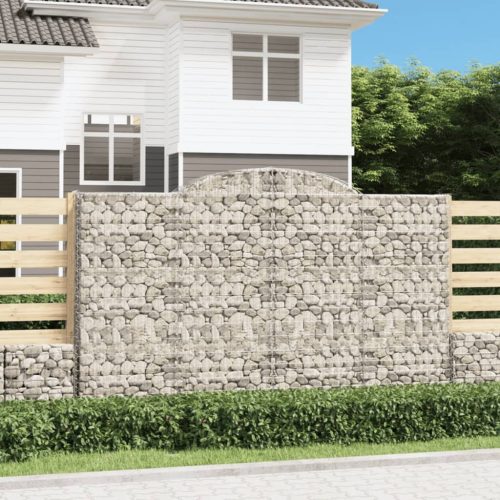 vidaXL 8 db íves horganyzott vas gabion kosár 300x50x180/200 cm