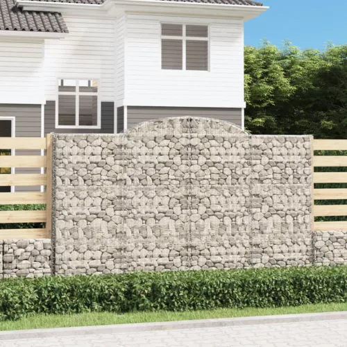 vidaXL 15 db íves horganyzott vas gabion kosár 300x50x180/200 cm