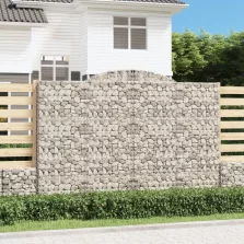   vidaXL 2 db íves horganyzott vas gabion kosár 300x50x200/220 cm
