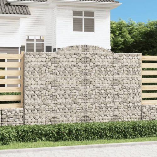 vidaXL 5 db íves horganyzott vas gabion kosár 300x50x200/220 cm