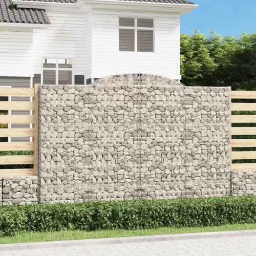 vidaXL 12 db íves horganyzott vas gabion kosár 300x50x200/220 cm
