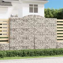   vidaXL 11 db íves horganyzott vas gabion kosár 300x50x220/240 cm