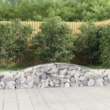   vidaXL 2 db íves horganyzott vas gabion kosár 400x30x40/60 cm