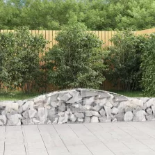   vidaXL 3 db íves horganyzott vas gabion kosár 400x30x40/60 cm