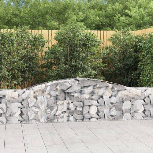 vidaXL 2 db íves horganyzott vas gabion kosár 400x30x60/80 cm