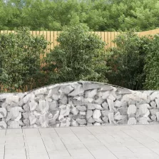   vidaXL 3 db íves horganyzott vas gabion kosár 400x30x60/80 cm
