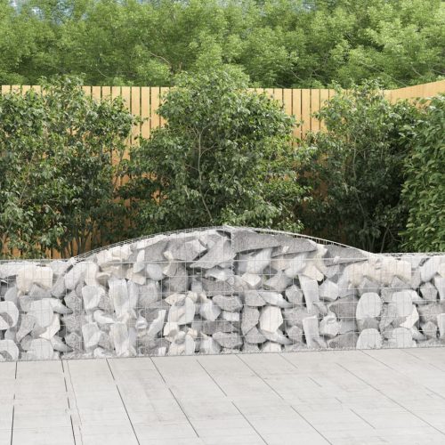 vidaXL 3 db íves horganyzott vas gabion kosár 400x30x60/80 cm