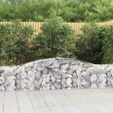   vidaXL 4 db íves horganyzott vas gabion kosár 400x30x60/80 cm