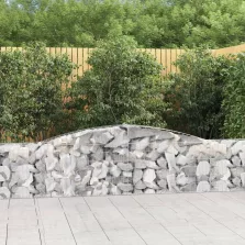   vidaXL 10 db íves horganyzott vas gabion kosár 400x30x60/80 cm