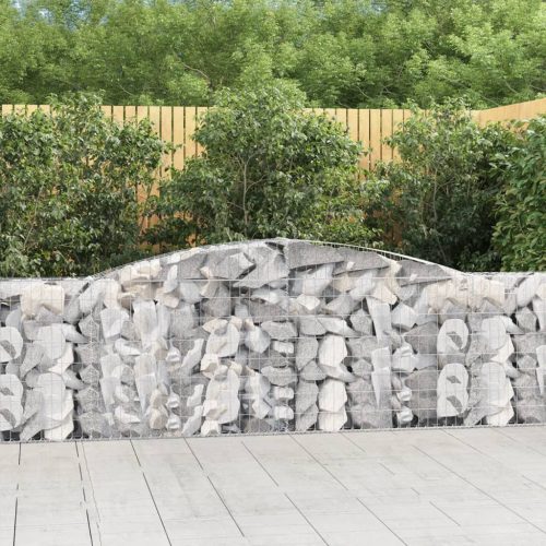 vidaXL 2 db íves horganyzott vas gabion kosár 400x30x80/100 cm