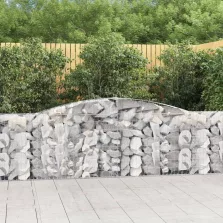   vidaXL 8 db íves horganyzott vas gabion kosár 400x30x80/100 cm