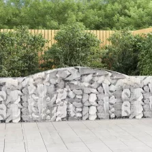   vidaXL 10 db íves horganyzott vas gabion kosár 400x30x80/100 cm