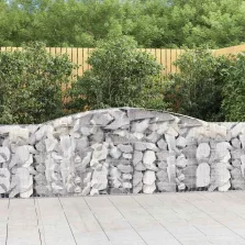   vidaXL 8 db íves horganyzott vas gabion kosár 400x30x100/120 cm