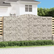   vidaXL 3 db íves horganyzott vas gabion kosár 400x30x220/240 cm