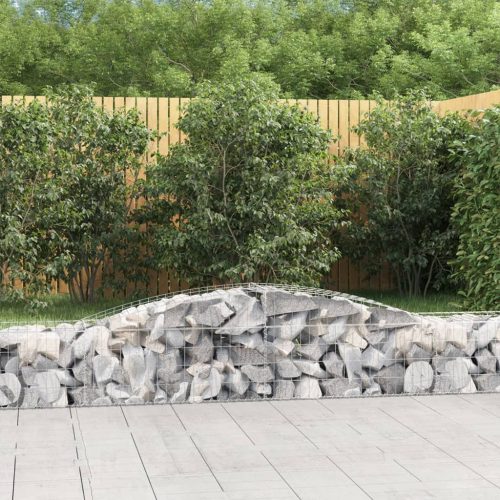 vidaXL 2 db íves horganyzott vas gabion kosár 400x50x40/60 cm