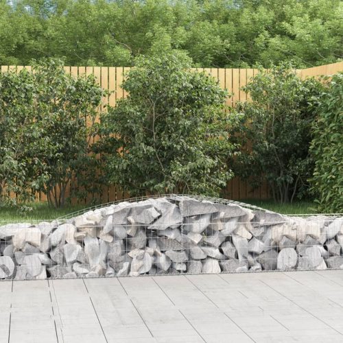 vidaXL 3 db íves horganyzott vas gabion kosár 400x50x40/60 cm