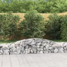   vidaXL 5 db íves horganyzott vas gabion kosár 400x50x40/60 cm