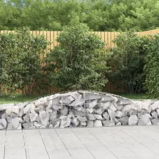   vidaXL 8 db íves horganyzott vas gabion kosár 400x50x40/60 cm