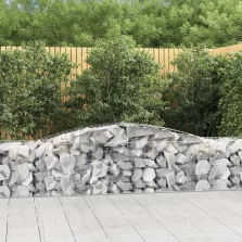   vidaXL 3 db íves horganyzott vas gabion kosár 400x50x60/80 cm