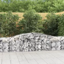   vidaXL 7 db íves horganyzott vas gabion kosár 400x50x60/80 cm