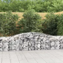   vidaXL 20 db íves horganyzott vas gabion kosár 400x50x60/80 cm